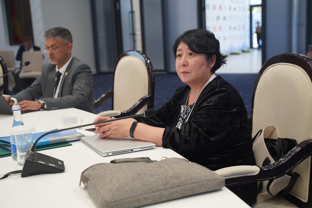 Специальный представитель Президента Кыргызской Республики Кемелова Д.А. зачитала приветственное обращение Президента Кыргызской Республики Садыра Жапарова участникам IX Заседания Управляющего комитета GSLEP