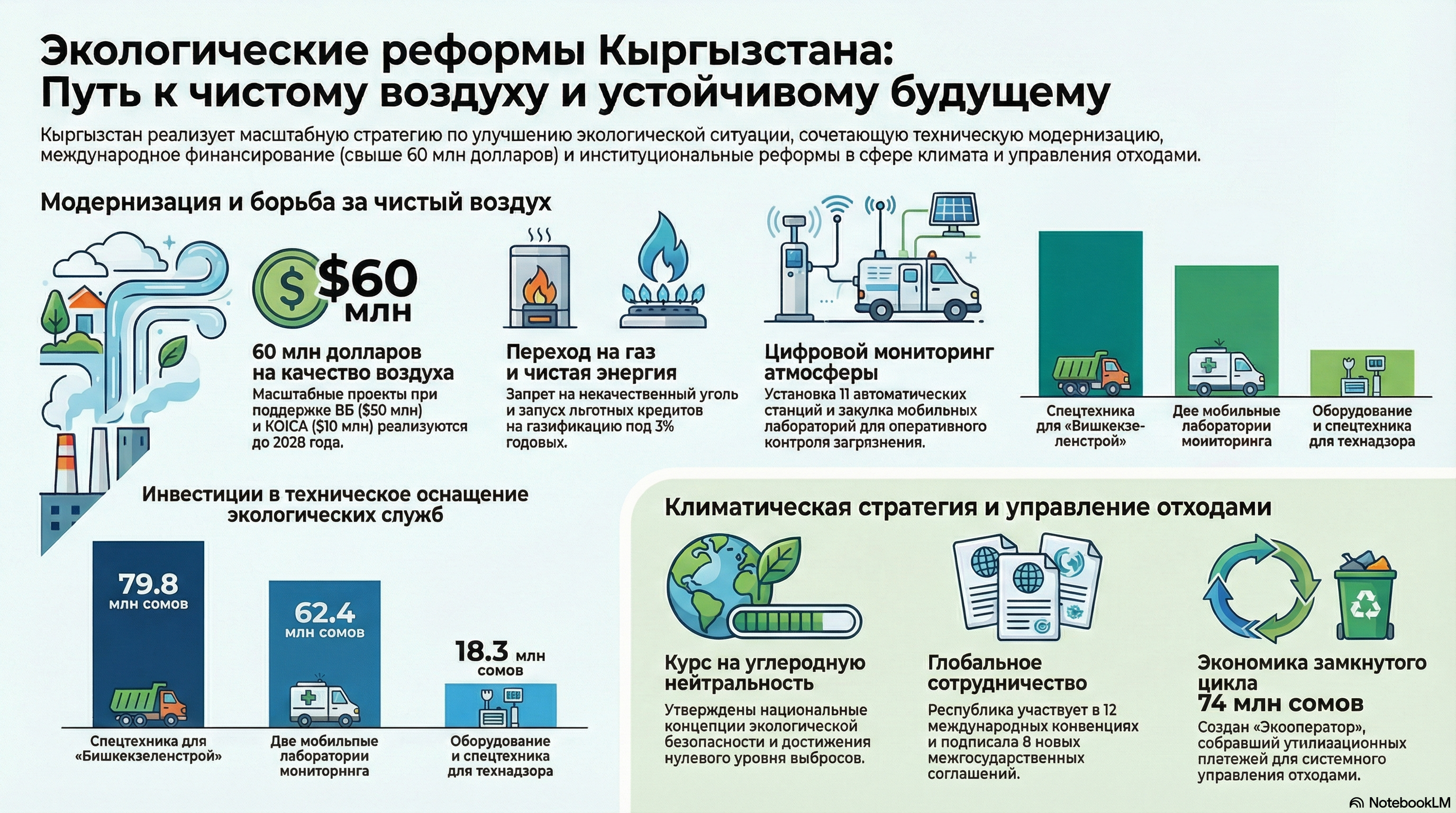 О мерах по улучшению качества воздуха, развитию климатической политики и системы управления отходами.